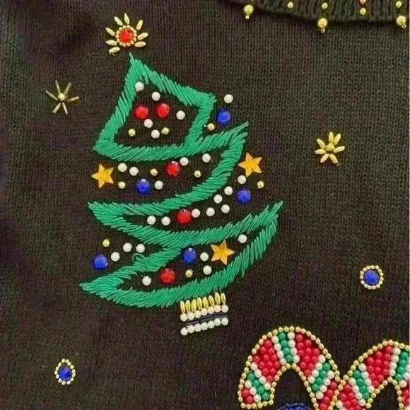 Victoria Harbour Woman Beaded Cowl Christmas Sweater Size 3X Slouchy Tunic - Picture 15 of 15